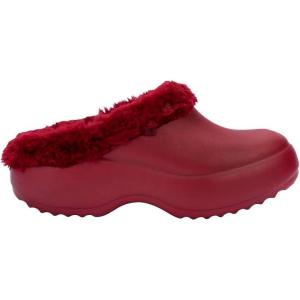 image:imageFluffy Dark Beige Platform Clog by MelissaFaux Fur  Red