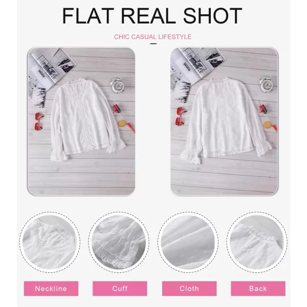 Dokotoo Girls Cute Long Sleeve V Neck Chiffon Blouses Loose Soft Casual Shirts Tops