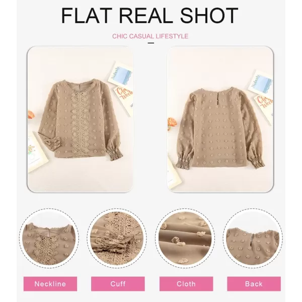 Dokotoo Girls Cute Long Sleeve V Neck Chiffon Blouses Loose Soft Casual Shirts Tops