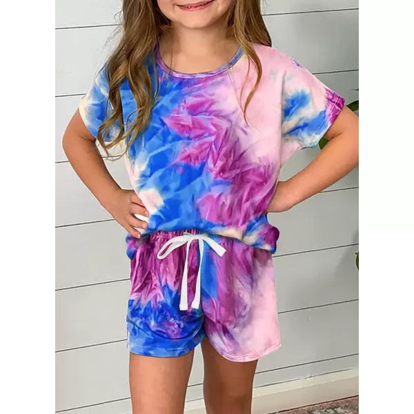 Dokotoo Girls Summer T-Shirt and Shorts Set with Side Pockets