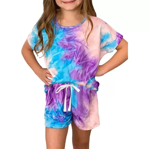 Dokotoo Girls Summer T-Shirt and Shorts Set with Side Pockets
