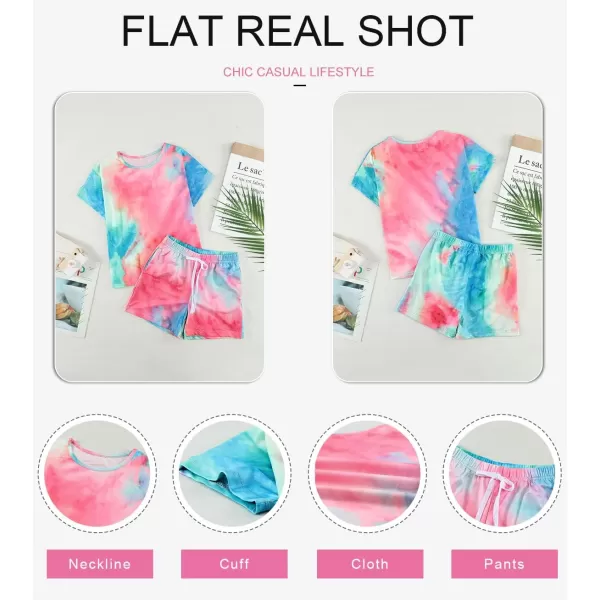 Dokotoo Girls Summer T-Shirt and Shorts Set with Side Pockets
