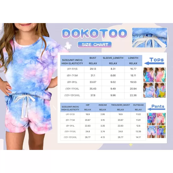 Dokotoo Girls Summer T-Shirt and Shorts Set with Side Pockets