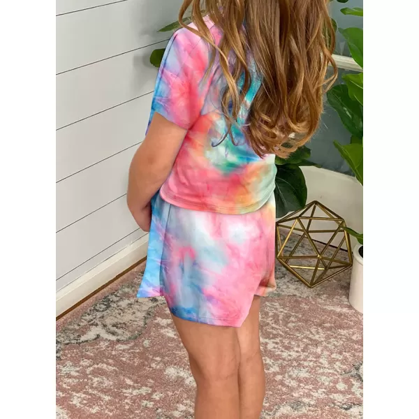 Dokotoo Girls Summer T-Shirt and Shorts Set with Side Pockets