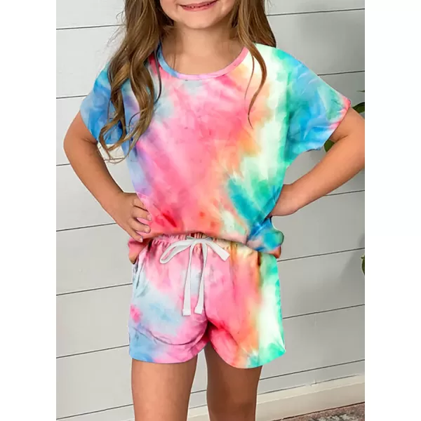 Dokotoo Girls Summer T-Shirt and Shorts Set with Side Pockets
