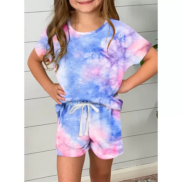 Dokotoo Girls Summer T-Shirt and Shorts Set with Side Pockets