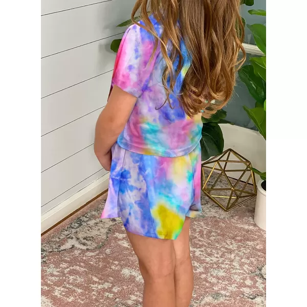 Dokotoo Girls Summer T-Shirt and Shorts Set with Side Pockets