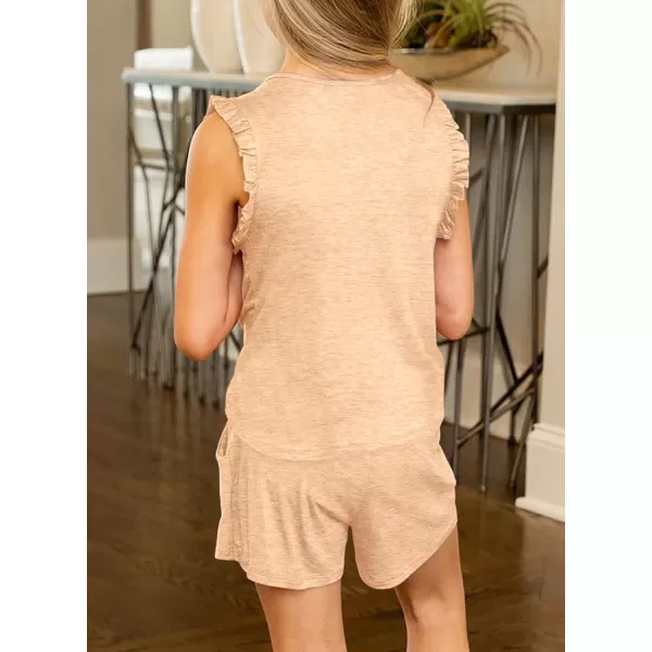 Dokotoo Girls Summer T-Shirt and Shorts Set with Side Pockets