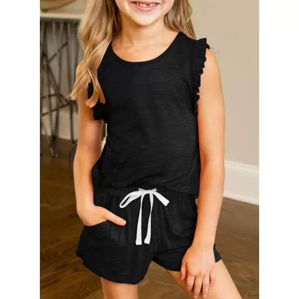 Dokotoo Girls Summer T-Shirt and Shorts Set with Side Pockets