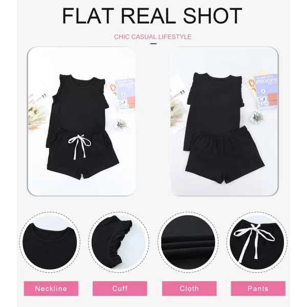Dokotoo Girls Summer T-Shirt and Shorts Set with Side Pockets