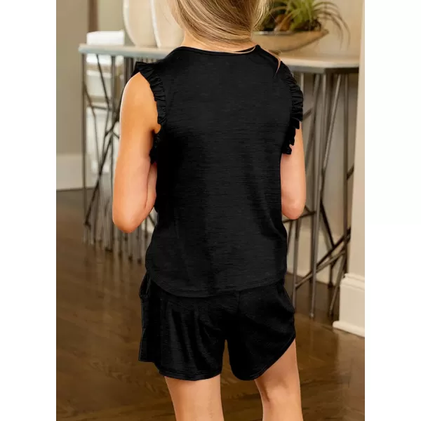 Dokotoo Girls Summer T-Shirt and Shorts Set with Side Pockets