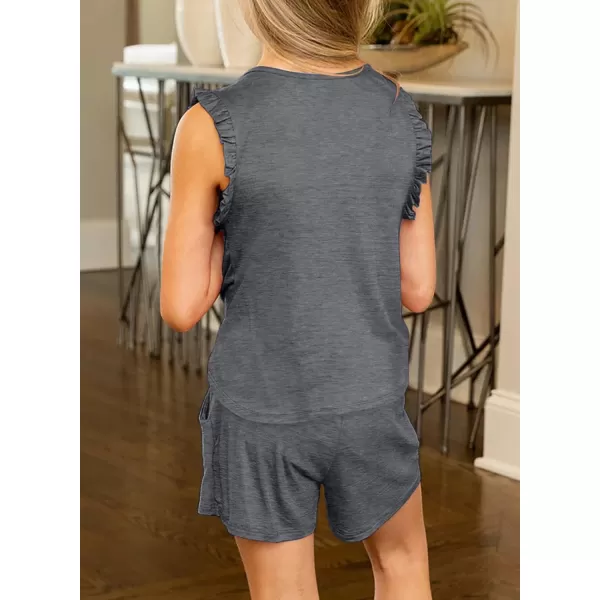 Dokotoo Girls Summer T-Shirt and Shorts Set with Side Pockets
