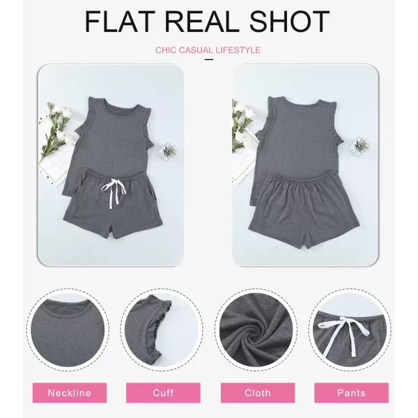 Dokotoo Girls Summer T-Shirt and Shorts Set with Side Pockets