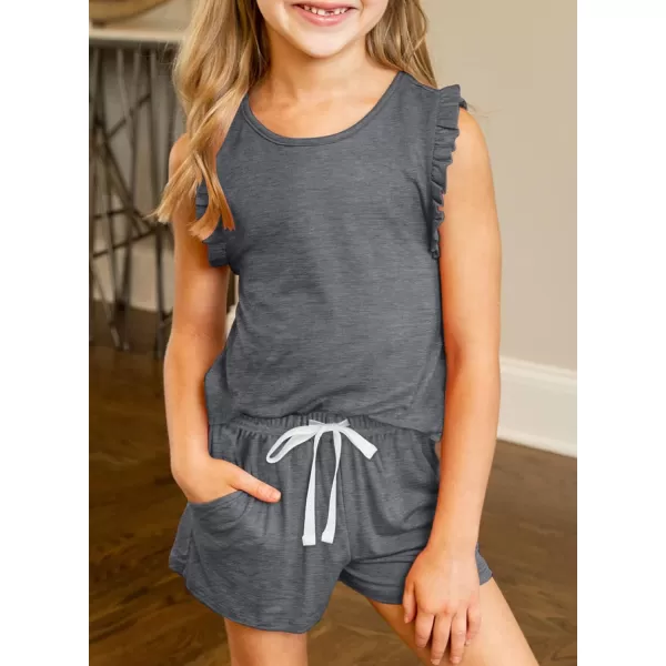 Dokotoo Girls Summer T-Shirt and Shorts Set with Side Pockets