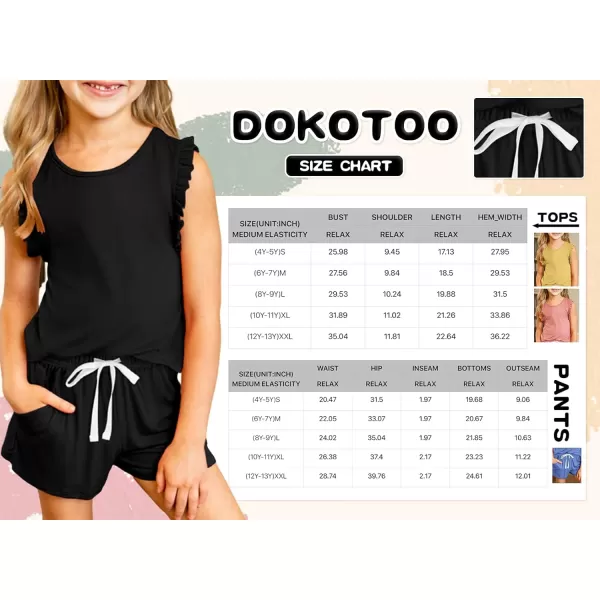 Dokotoo Girls Summer T-Shirt and Shorts Set with Side Pockets