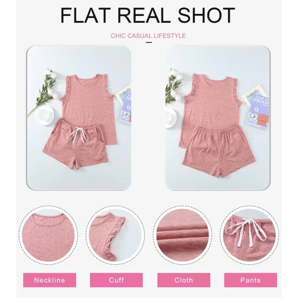 Dokotoo Girls Summer T-Shirt and Shorts Set with Side Pockets