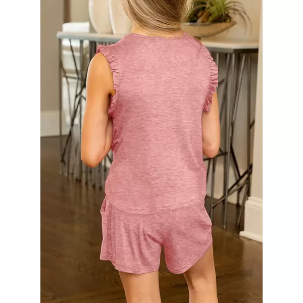 Dokotoo Girls Summer T-Shirt and Shorts Set with Side Pockets