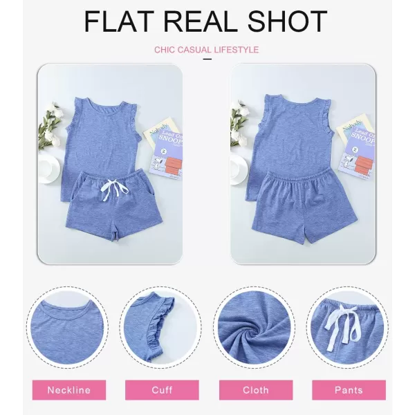 Dokotoo Girls Summer T-Shirt and Shorts Set with Side Pockets