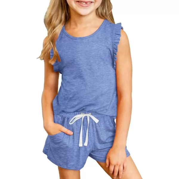 Dokotoo Girls Summer T-Shirt and Shorts Set with Side Pockets