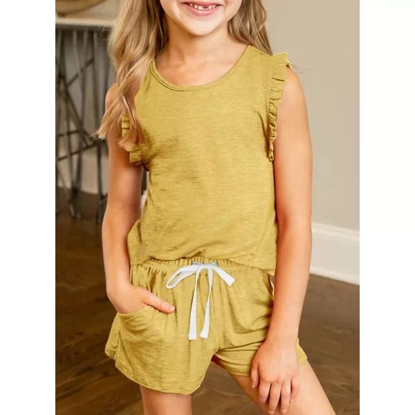 Dokotoo Girls Summer T-Shirt and Shorts Set with Side Pockets