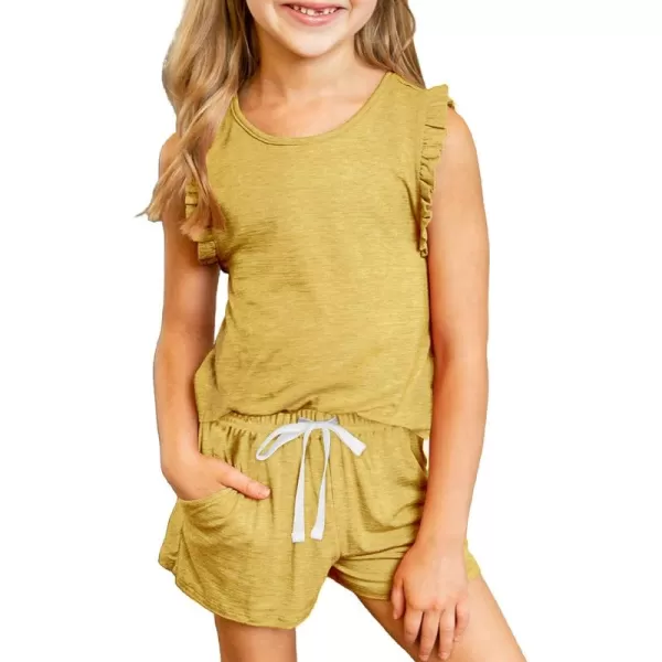 Dokotoo Girls Summer T-Shirt and Shorts Set with Side Pockets