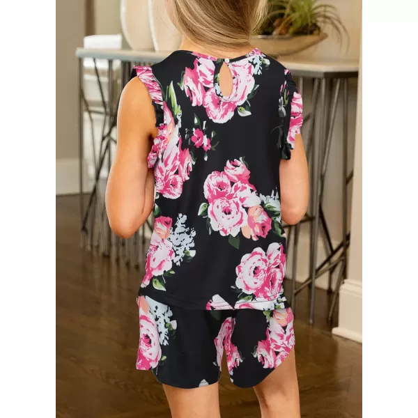 Dokotoo Girls Summer T-Shirt and Shorts Set with Side Pockets