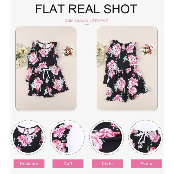 Dokotoo Girls Summer T-Shirt and Shorts Set with Side Pockets