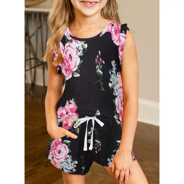 Dokotoo Girls Summer T-Shirt and Shorts Set with Side Pockets