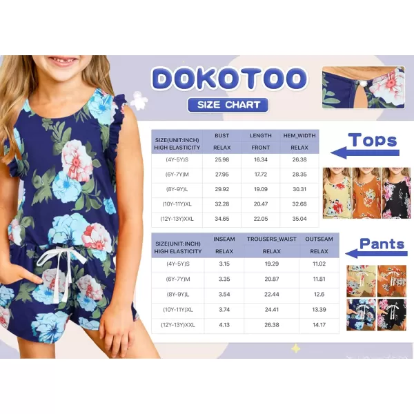 Dokotoo Girls Summer T-Shirt and Shorts Set with Side Pockets