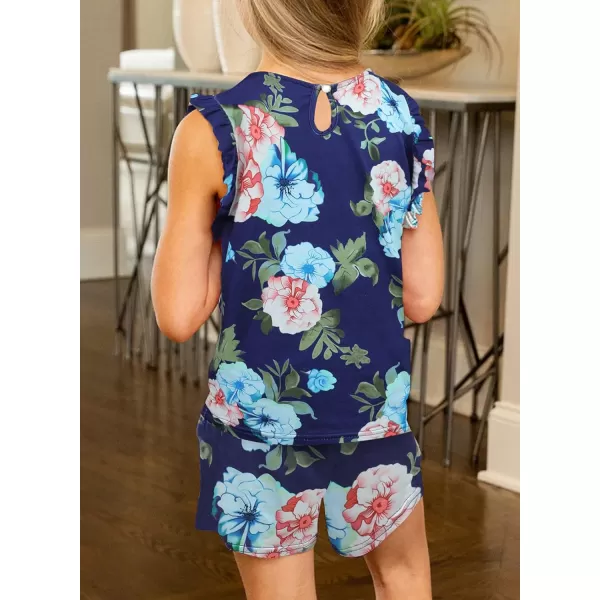 Dokotoo Girls Summer T-Shirt and Shorts Set with Side Pockets