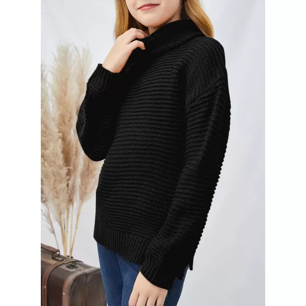 Dokotoo Girls Turtleneck Sweaters Kids Long Sleeve Chunky Knit Pullover Sweater Tops