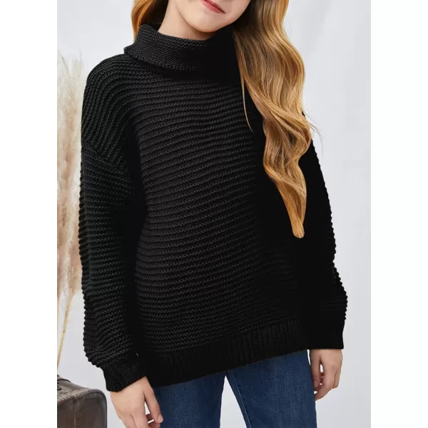 Dokotoo Girls Turtleneck Sweaters Kids Long Sleeve Chunky Knit Pullover Sweater Tops