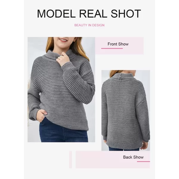 Dokotoo Girls Turtleneck Sweaters Kids Long Sleeve Chunky Knit Pullover Sweater Tops