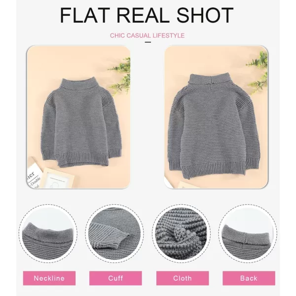 Dokotoo Girls Turtleneck Sweaters Kids Long Sleeve Chunky Knit Pullover Sweater Tops