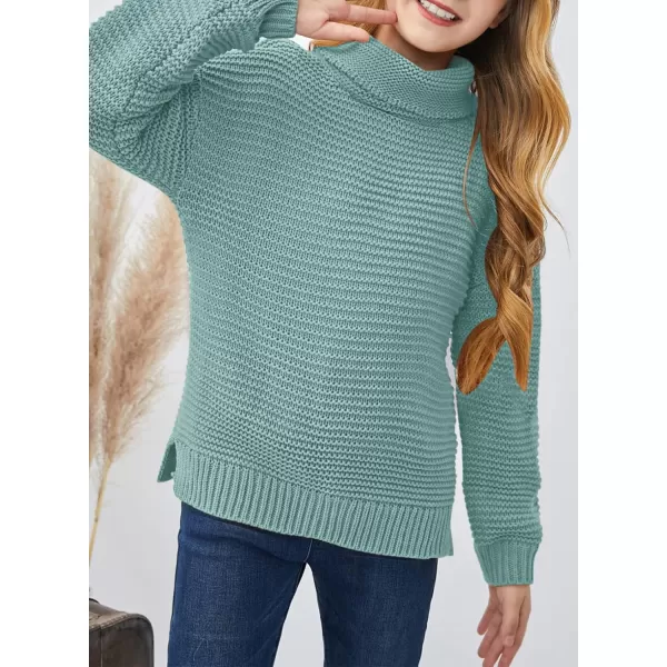 Dokotoo Girls Turtleneck Sweaters Kids Long Sleeve Chunky Knit Pullover Sweater Tops