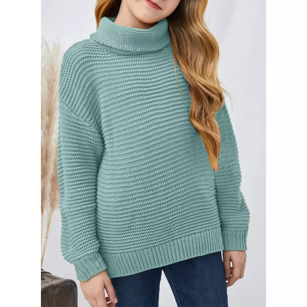 Dokotoo Girls Turtleneck Sweaters Kids Long Sleeve Chunky Knit Pullover Sweater Tops