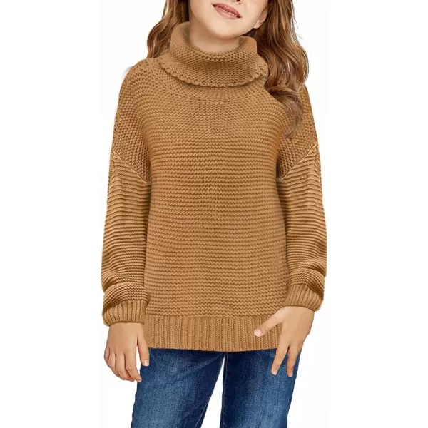 Dokotoo Girls Turtleneck Sweaters Kids Long Sleeve Chunky Knit Pullover Sweater Tops