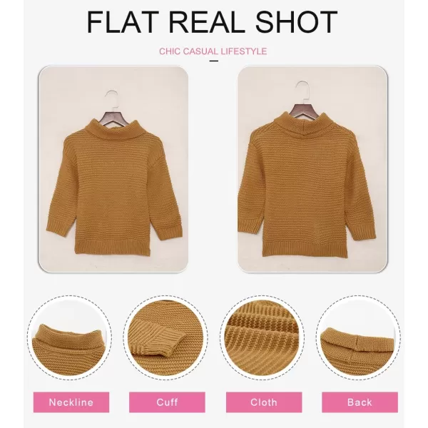 Dokotoo Girls Turtleneck Sweaters Kids Long Sleeve Chunky Knit Pullover Sweater Tops