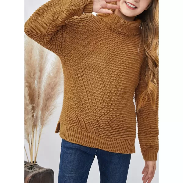 Dokotoo Girls Turtleneck Sweaters Kids Long Sleeve Chunky Knit Pullover Sweater Tops