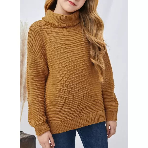 Dokotoo Girls Turtleneck Sweaters Kids Long Sleeve Chunky Knit Pullover Sweater Tops