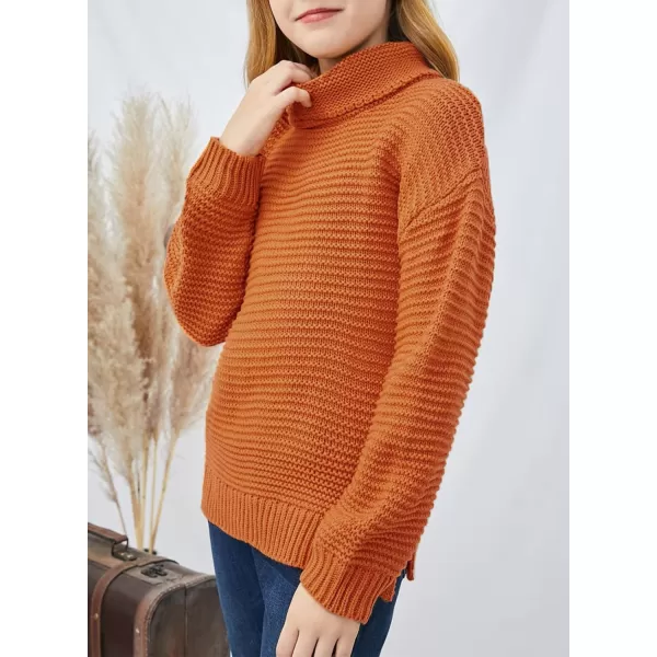 Dokotoo Girls Turtleneck Sweaters Kids Long Sleeve Chunky Knit Pullover Sweater Tops