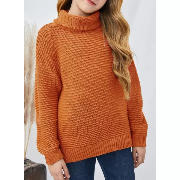 Dokotoo Girls Turtleneck Sweaters Kids Long Sleeve Chunky Knit Pullover Sweater Tops