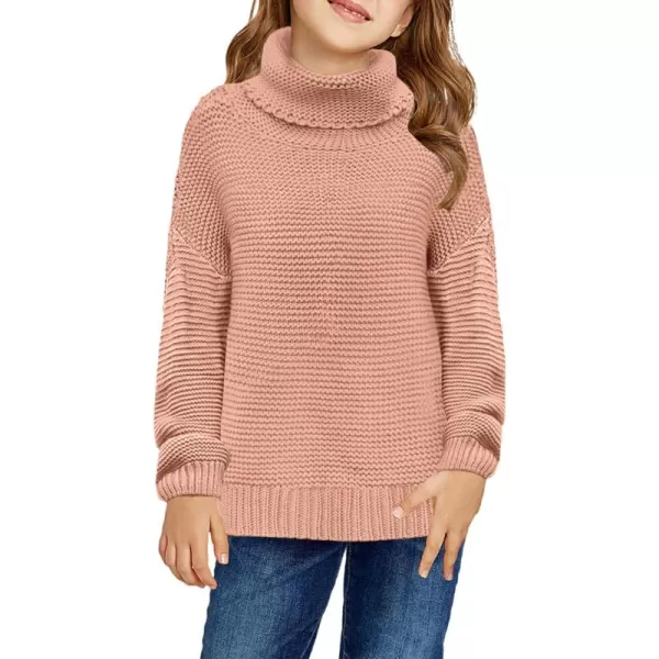 Dokotoo Girls Turtleneck Sweaters Kids Long Sleeve Chunky Knit Pullover Sweater Tops