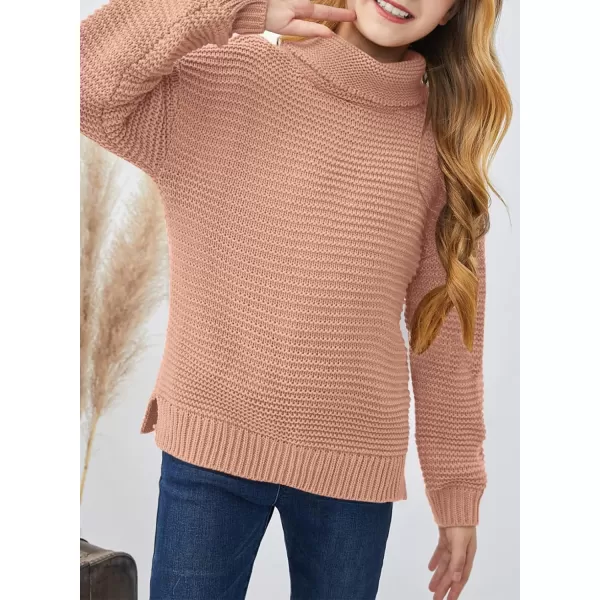 Dokotoo Girls Turtleneck Sweaters Kids Long Sleeve Chunky Knit Pullover Sweater Tops