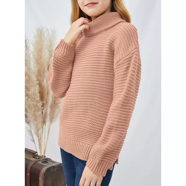 Dokotoo Girls Turtleneck Sweaters Kids Long Sleeve Chunky Knit Pullover Sweater Tops