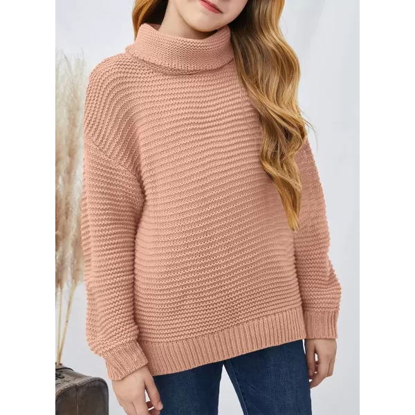 Dokotoo Girls Turtleneck Sweaters Kids Long Sleeve Chunky Knit Pullover Sweater Tops