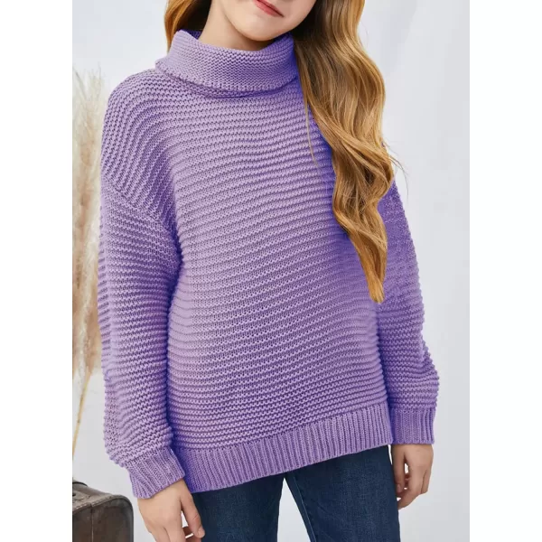 Dokotoo Girls Turtleneck Sweaters Kids Long Sleeve Chunky Knit Pullover Sweater Tops