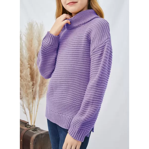 Dokotoo Girls Turtleneck Sweaters Kids Long Sleeve Chunky Knit Pullover Sweater Tops