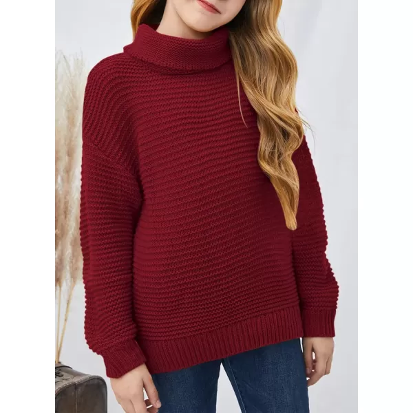Dokotoo Girls Turtleneck Sweaters Kids Long Sleeve Chunky Knit Pullover Sweater Tops