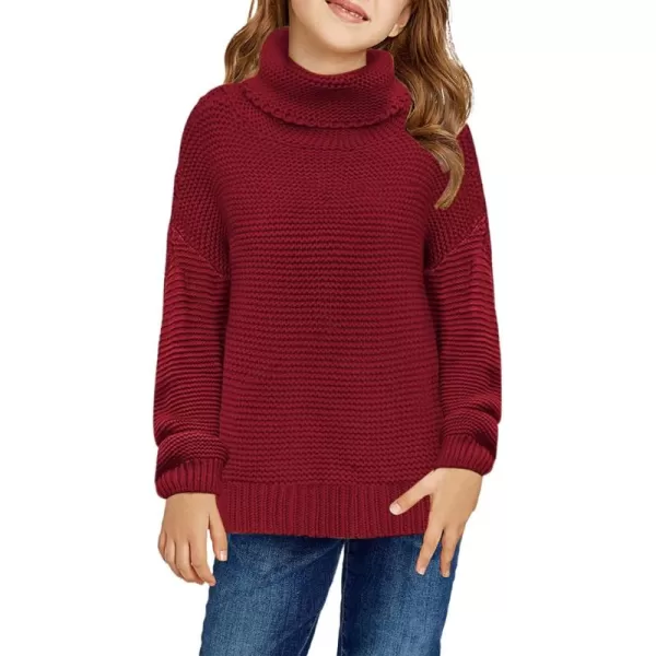 Dokotoo Girls Turtleneck Sweaters Kids Long Sleeve Chunky Knit Pullover Sweater Tops